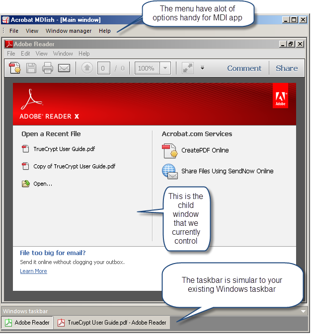 Acrobat MDI-ish main window